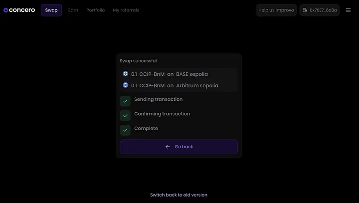 Concero Testnet Live
