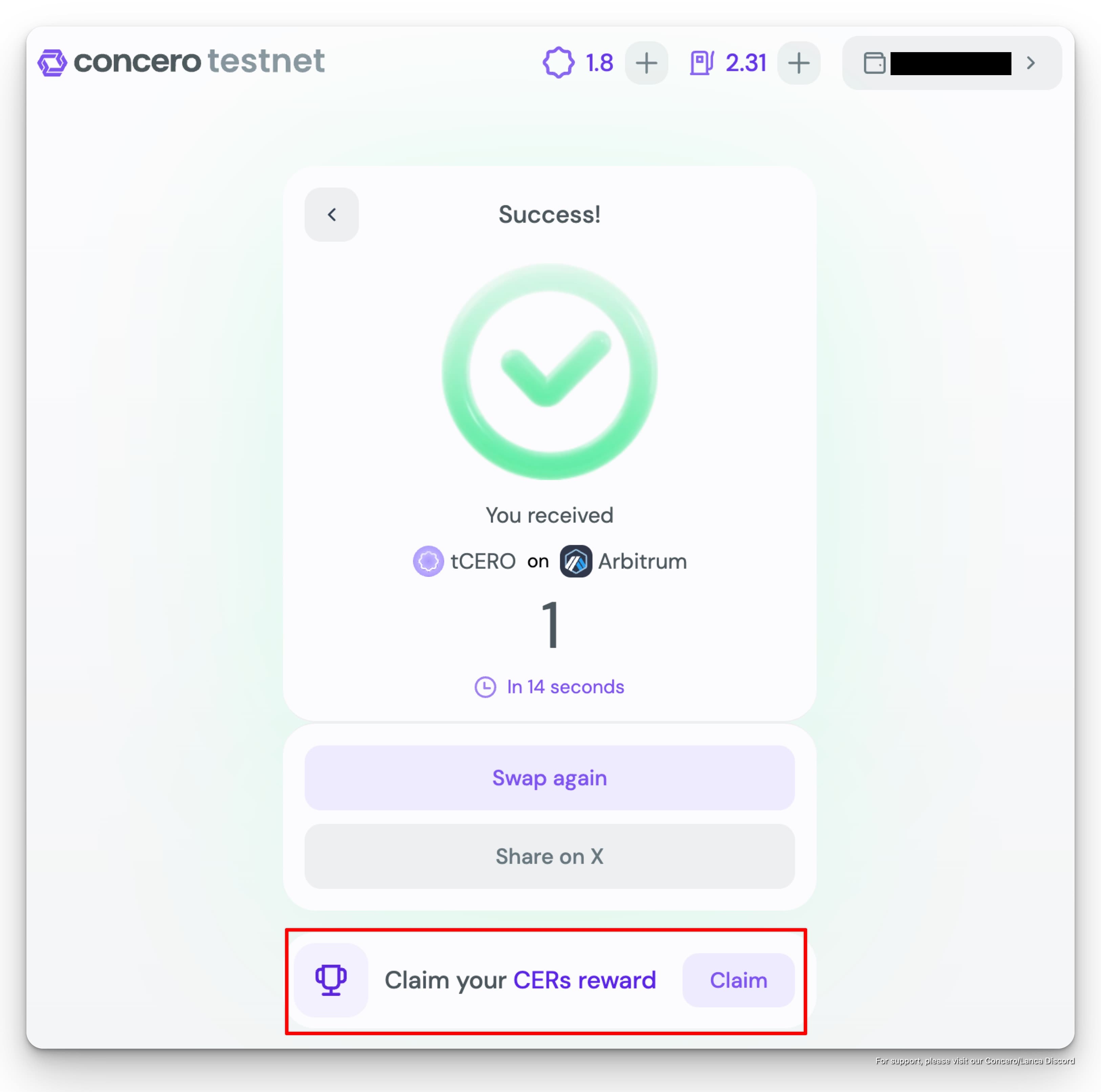 Concero V2 Testnet